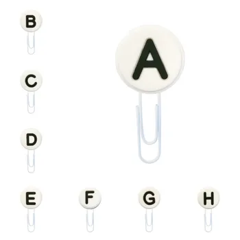

8pcs Black Capital Letters Bookmarks for Kids Alphabet Book Marks Paper Clips for School Teacher Office Supply Birthday Gift