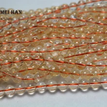 Meihan натуральный цитрин 6,5-7 мм, 7,8-8,5 мм Гладкие Круглые бусины для изготовления ювелирных изделий diy браслет