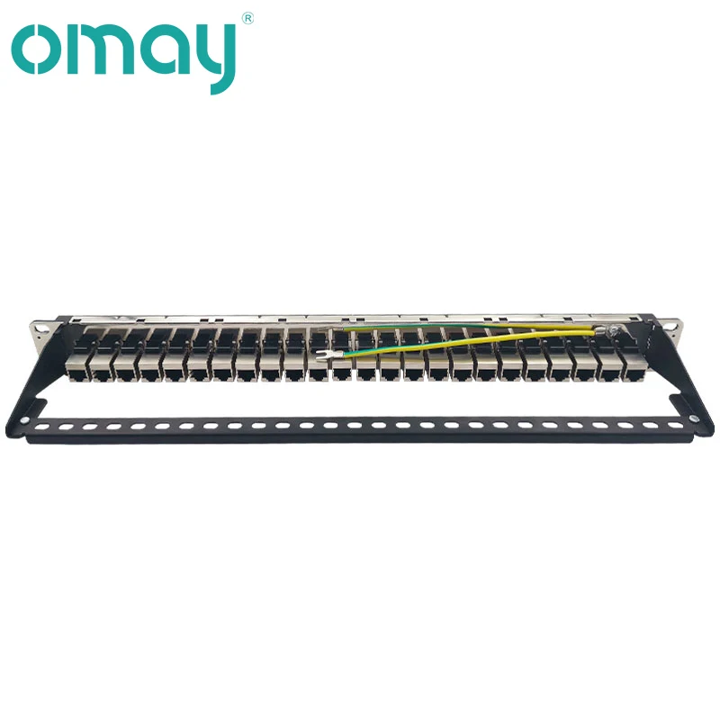 24 Port CAT6 Shield Patch Panel RJ45 Connector Applicable To 19 Inch Cabinet Network Cable Rack Ethernet Distribution Frame images - 6