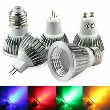 

LED Light E27 E14 E12 GU5.3 GU10 12W 9W 6W LED Dimmable COB Sportlight Lamp High Power Bulb Red Green Blue Yellow AC 110V 220V