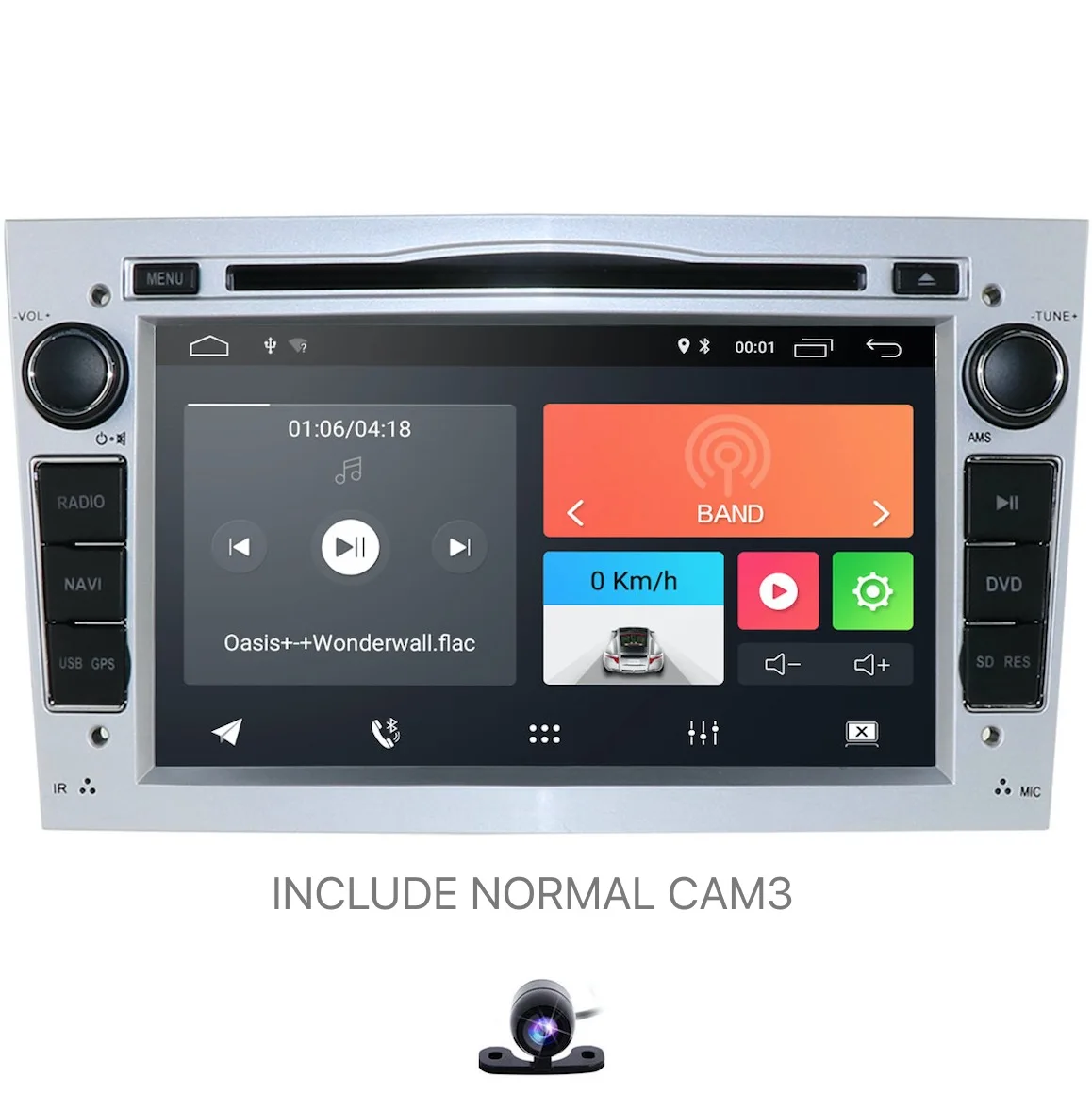 Android 9,0 4 ядерный ips экран DSP 2 DIN Автомобильный gps для opel Vauxhall Astra H G J Vectra Antara Zafira Corsa dvd-плеер - Цвет: Silver Add Cam3