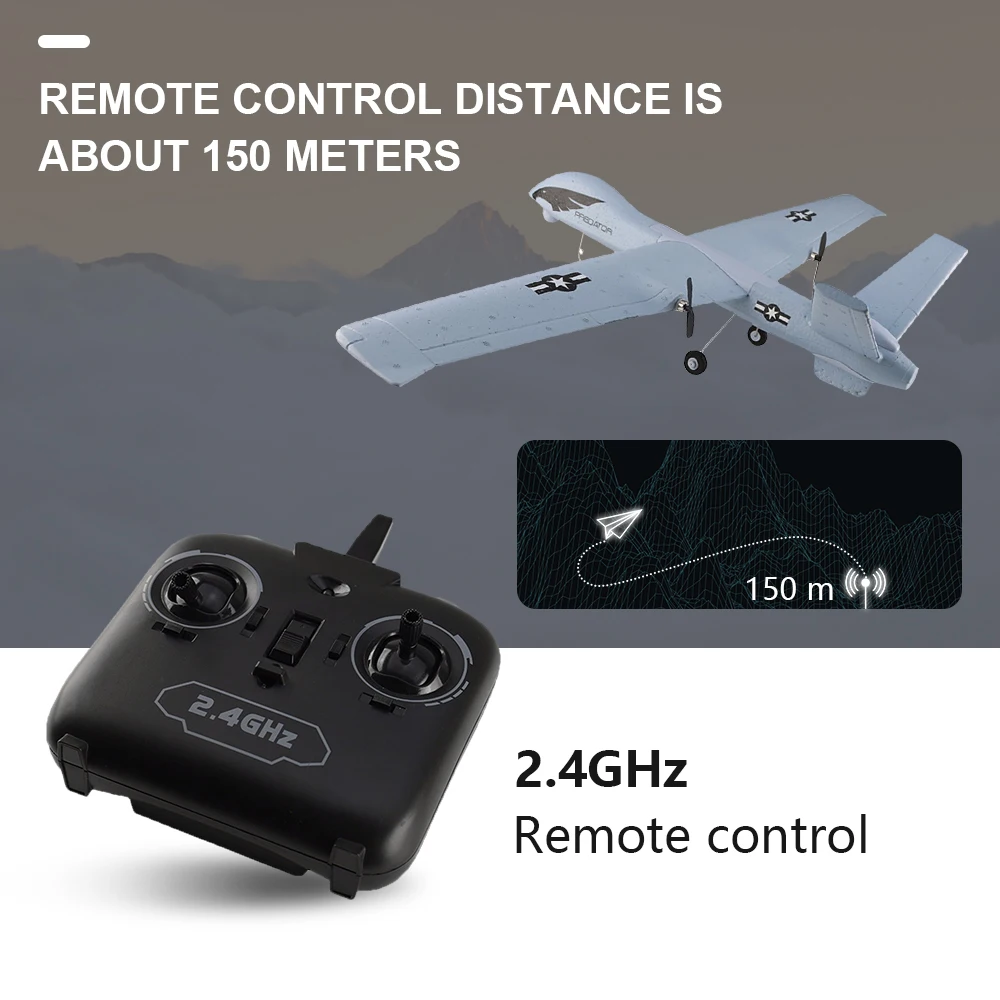 Flying Model Gliders RC Plane 2.4G 2CH Predator Z51 Remote Control RC Airplane Wingspan Foam Hand Throwing Glider Toy Planes Flying Model Gliders RC Plane 2.4G 2CH Predator Z51 Remote Control RC Airplane Wingspan Foam Hand Throwing Glider Toy Planes