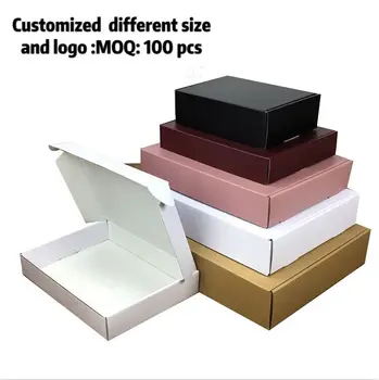 

10pcs/lot paper box brown cardboard handmade soap box white craft paper kraft gift box black packaging jewelry box