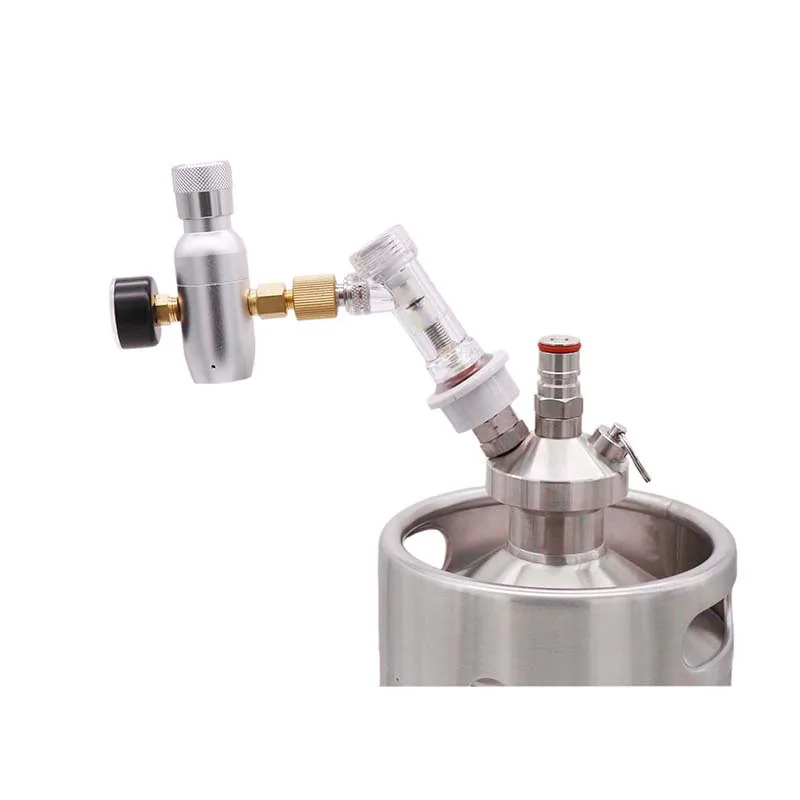 Homebrew Kegging Премиум Регулируемый компактный CO2 зарядное устройство 60/150 psi 3/8-18UNF отсоединение шарикового фиксатора с Комплект запорных клапанов