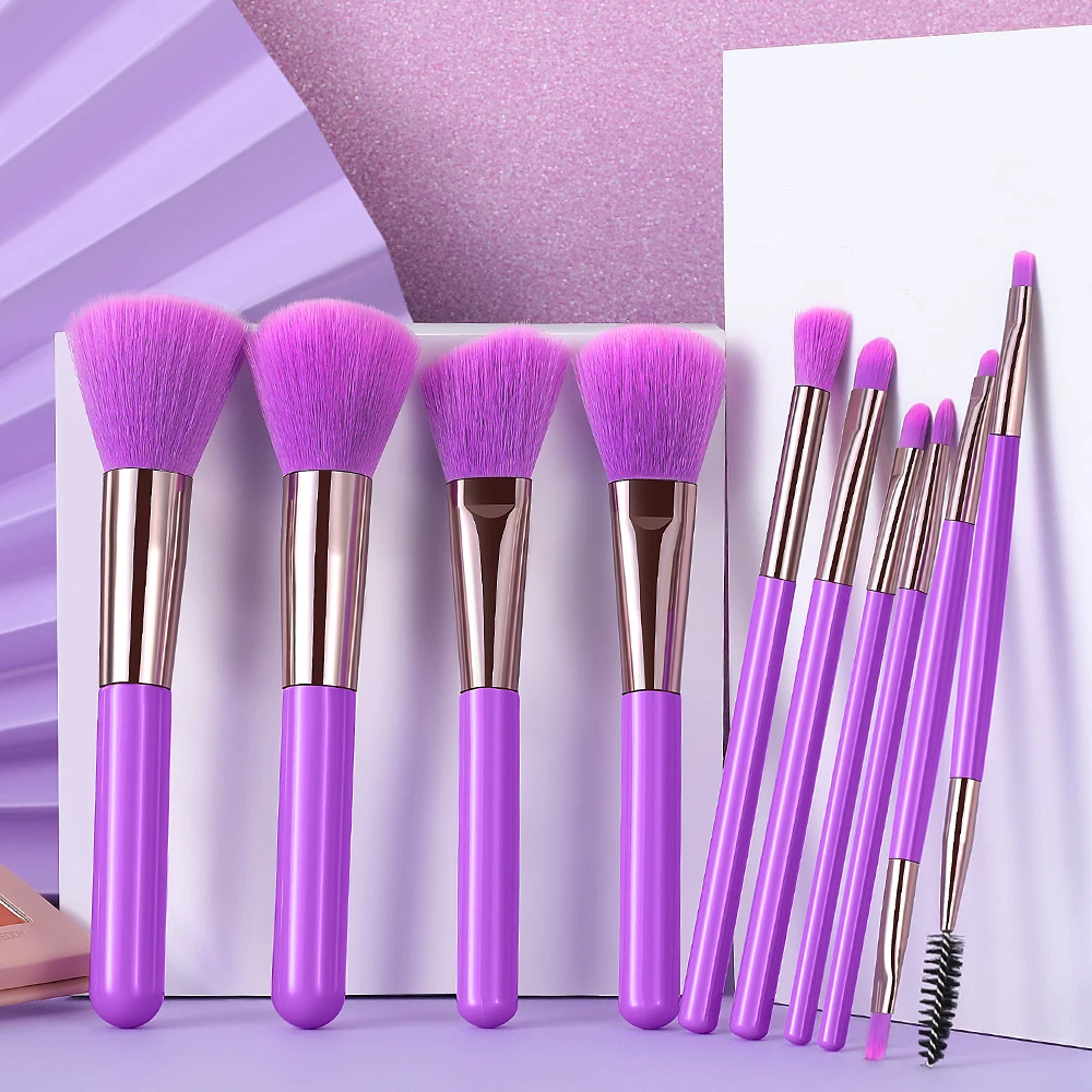 Mofee Fluorescent 10pcs Makeup Brush Professional Eyeshadow Powder Foundation Brushes Kit Cosmetic Tools | Красота и здоровье