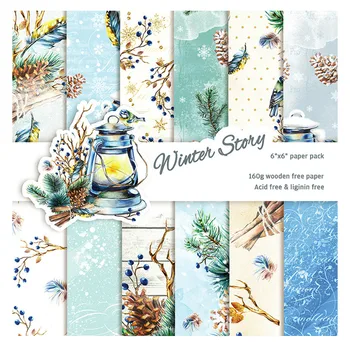 

KSCRAFT 12pcs 6" Single-side Printed Winter Story pattern creative papercraft art paper handmade scrapbooking kit set books