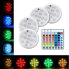 Submersible Led Lights Waterproof Remote Controlled Underwater Night Lamp with Timer for Aquarium Pond Pool Fountain Vase Party