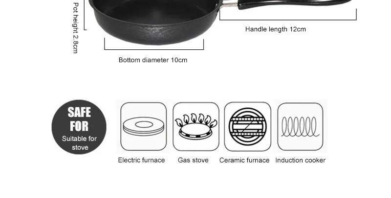 12 см мини-Сковорода DuPont покрытие чистое железо для завтрака волшебный горшок Сковорода для яиц маленькая антипригарная сковорода Креативный дизайн кухонный гаджет N