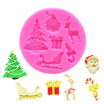 

10 Hole Christmas tree Shaped Silicone Mold Cake Decoration Fondant cookies tools 3D Silicone Mould Gumpaste Candy Soap Mold