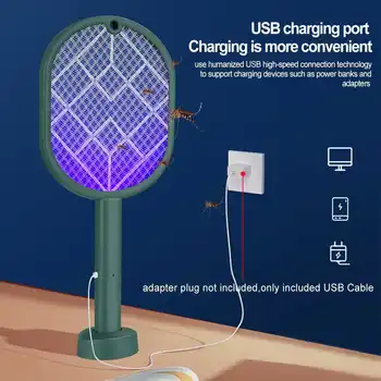 Hot Sale 4000V Electric Insect Racket Swatter Zapper USB Rechargeable Summer Mosquito Swatter Kill Fly Bug Zapper Killer Trap