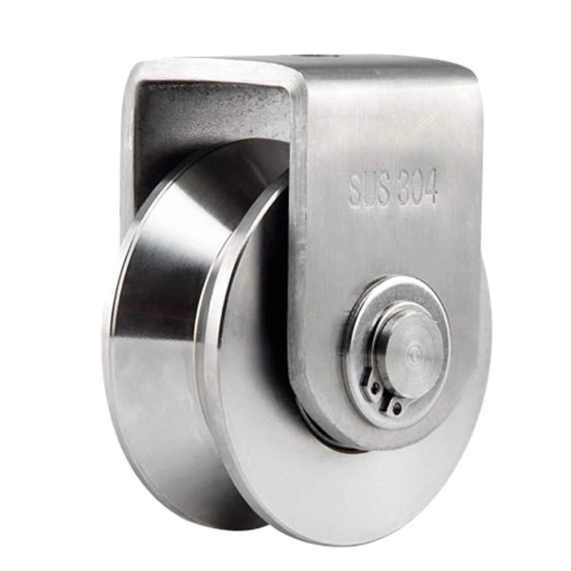 2 Inch V Type Pulley Roller 304 Stainless Steel Sliding Gate Wheel Bearing for Material Handling and Moving | Инструменты