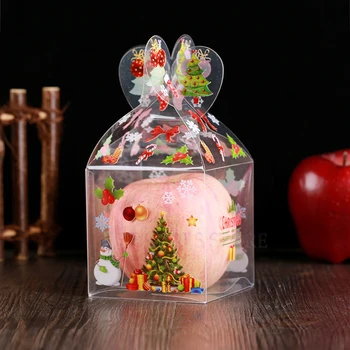 

Free shipping 50pcs new year marry Christmas Eve day company party favor gift candy apple box