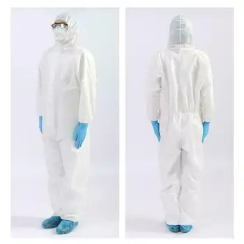 

2020 White Coverall Hazmat Suit Protection Protective Disposable Anti-Virus Clothing