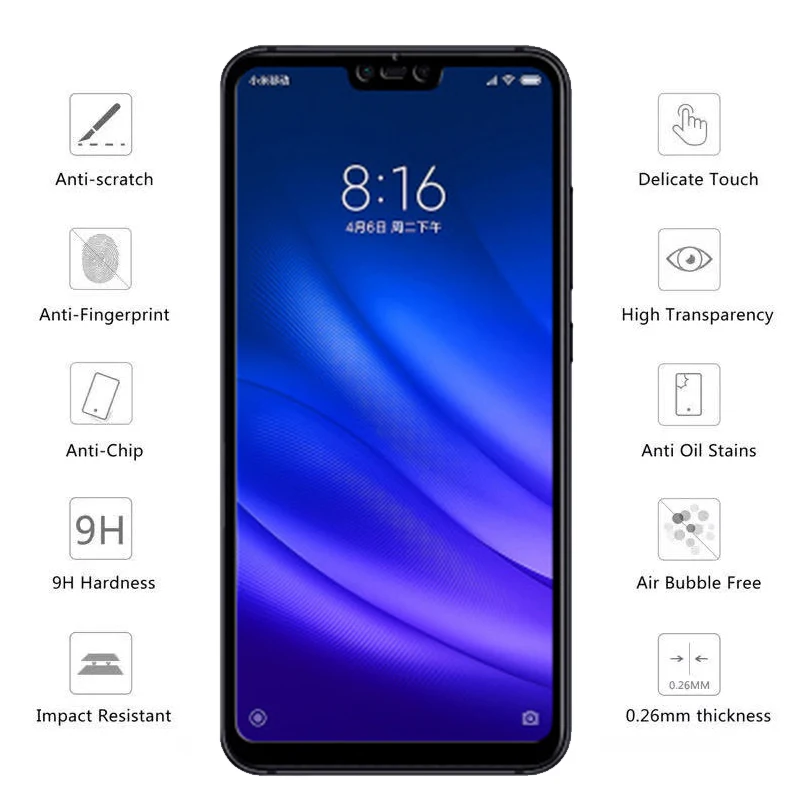 2 шт протектор экрана для Xiaomi mi 8 Lite Защитное стекло для mi 8 SE темпрет стекло xiomi xaomi mi 8 mi 8lite 8lite light Glas
