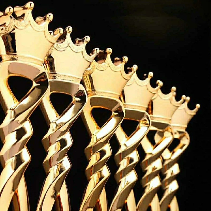 Crown Trophy Golden Cups Trophy Award Champions Sports Winner Educational Props Trofeo Reward Competition Prizes Toy plastic trophy toys