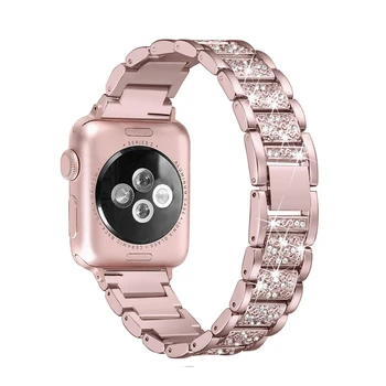 

Diamond strap For Apple watch band 44 mm/38mm apple watch 4/3/2/1 i-watch band 42mm/40mm Link bracelet stainless steel watchband