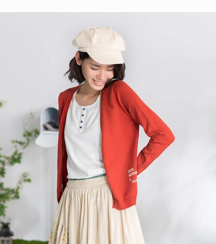 INMAN Autumn New Arrival Literary Long Sleeve Thin Women Cardigan
