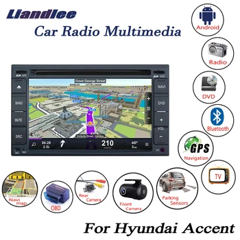 شراءLiandlee لشركة هيونداي أكسنت MC 2005 ~ 2011 أندرويد نافي الملاحة خرائط سيارة HD شاشة وسائل الإعلام راديو CD تحديد مواقع لمشغل أقراص دي في دي كاميرا OBD TV