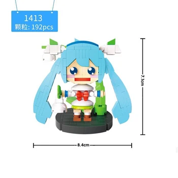 

1413 LOZ Hatsune Miku Building Blocks Musical Tea Art Headz Brick Magic Japanese Miku Mini Toys Diy Figures Model for Children