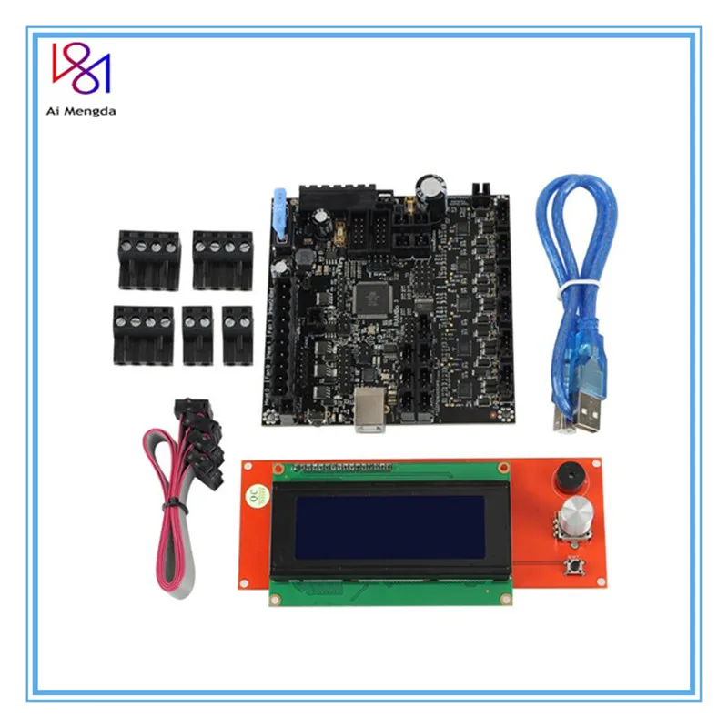 RAMBo V1.4 плата Мега и шаговые драйверы все на одном интегрированной PCB+ LCD2004 для Arduino Lulzbot Taz6 3d принтер