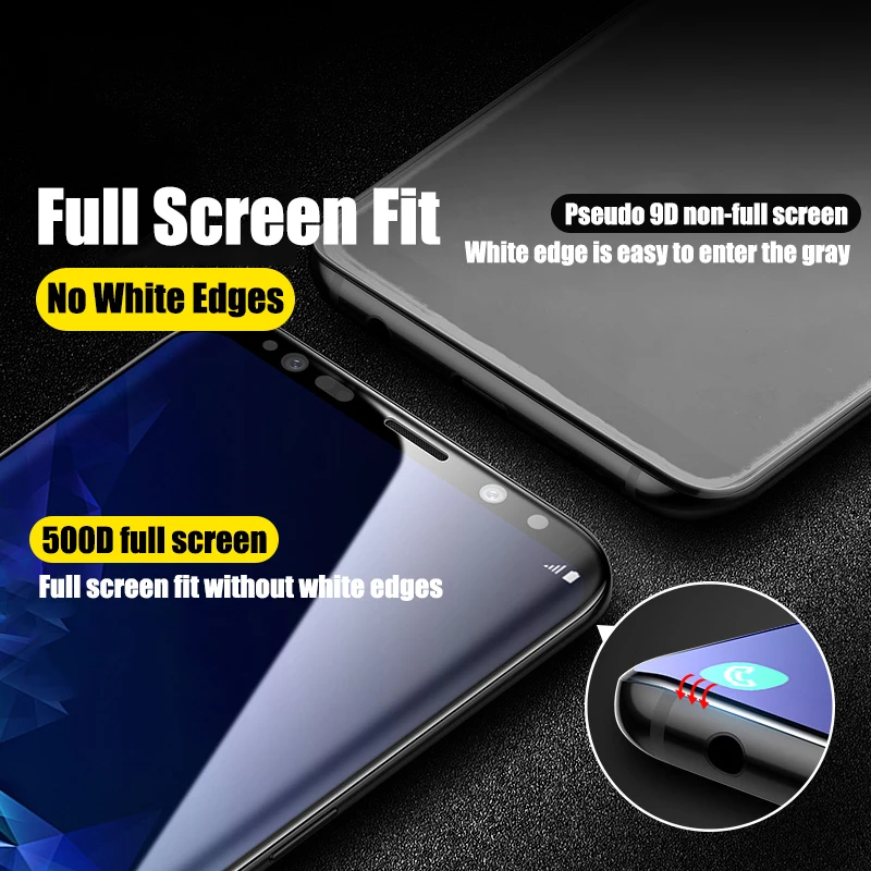 500D полностью изогнутое закаленное стекло для samsung Galaxy S9 S8 Plus Note 9 8 Защитная пленка для экрана на samsung S7 S6 Edge S9