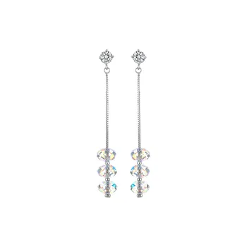 

1 Paire Drop Earrings for Women Fine Jewelry Fashion Earring Simple White Gold Crystal Earrings Female for Wedding Engagement