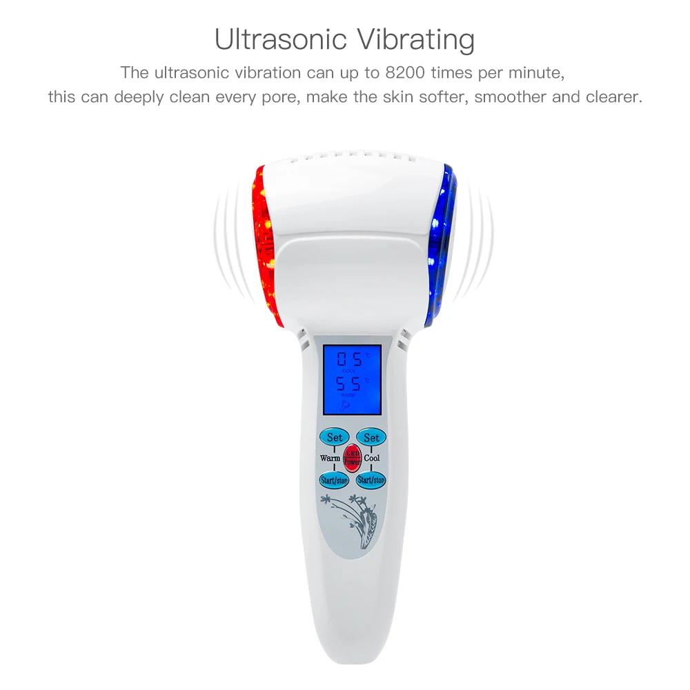Ultrasonic Cryotherapy Hot Cold Hammer Facial Lifting Shrink Pore Massager Face Red Photon Ac Treatment Beauty Care_voghion.com