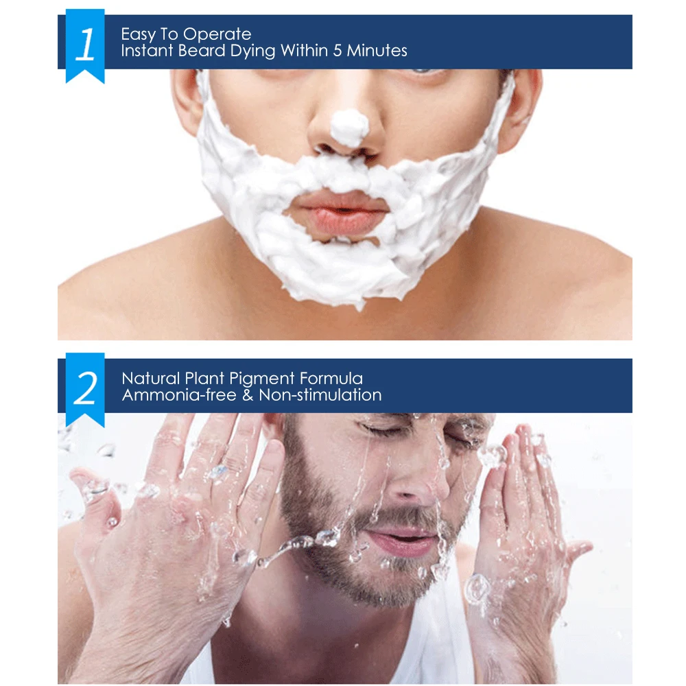 200ml szampon do farbowania brody męskiej szybkie usuwanie biały szary kolor naturalny permanentny czarna broda szampon do włosów krem do pielęgnacji zdrowia