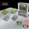 led light 4-CH 1:64 mini remote control tank RC car simulation combat tank model educational toy children gift 1