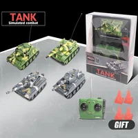 led light 4-CH 1:64 mini remote control tank RC car simulation combat tank model educational toy children gift 1