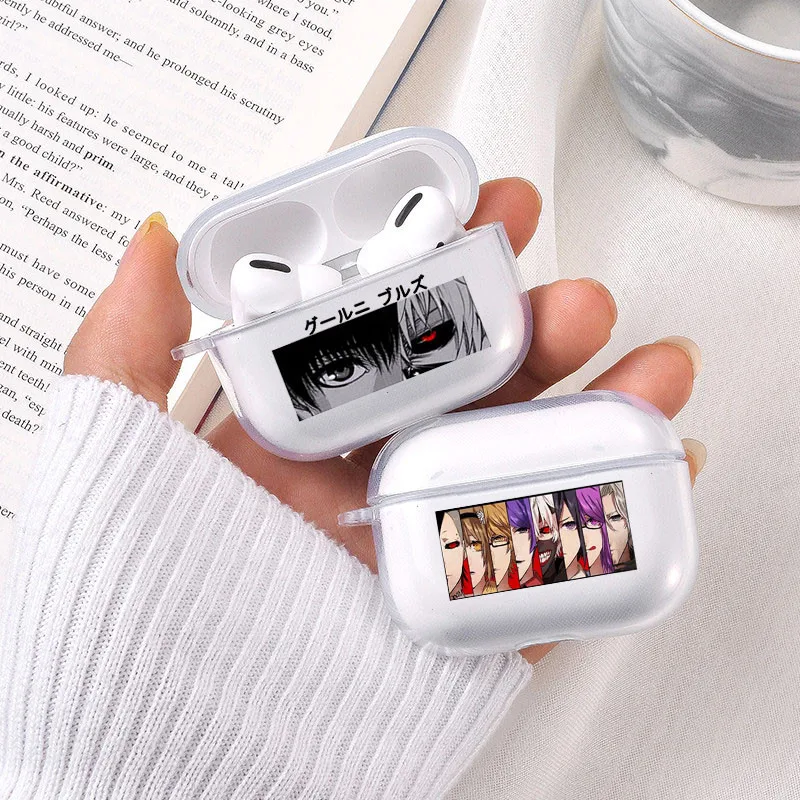 Чехол для наушников AirPods Pro 1 2 прозрачный с изображением японского аниме