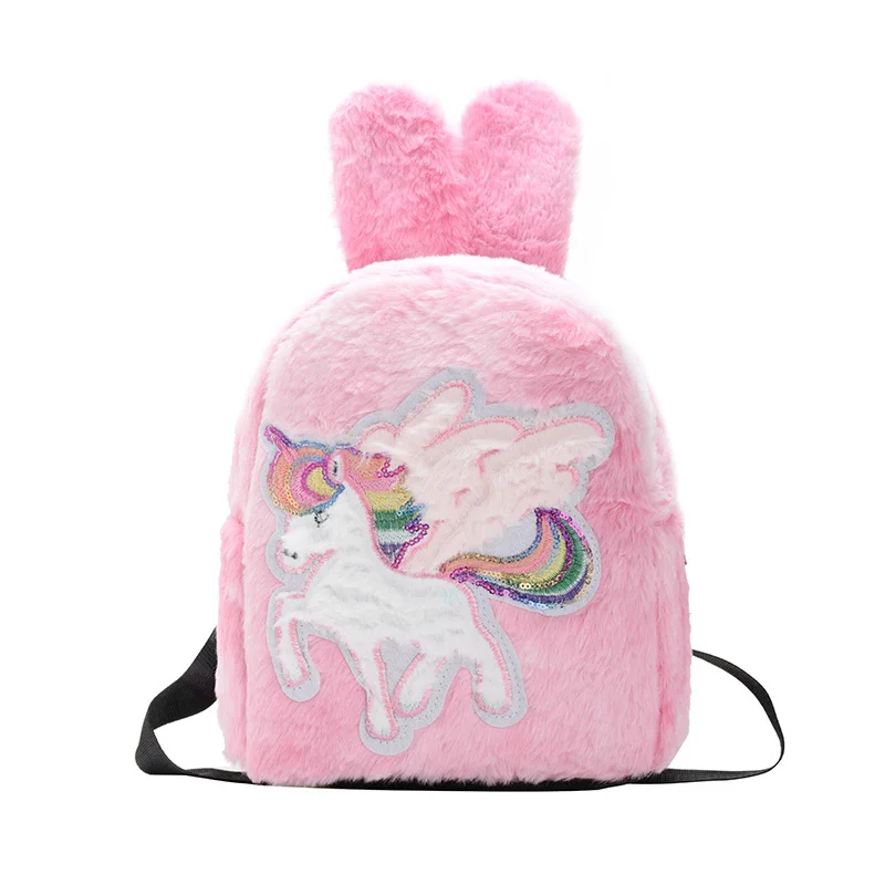 

2019 winter cartoon plush small shoulders new Korean version of the wild cute rabbit shoulders soft sister student bag