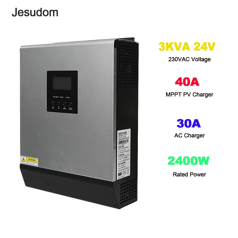 3KVA солнечный инвертор 24 В 220 Гибридный Чистая Синусоидальная волна встроенный