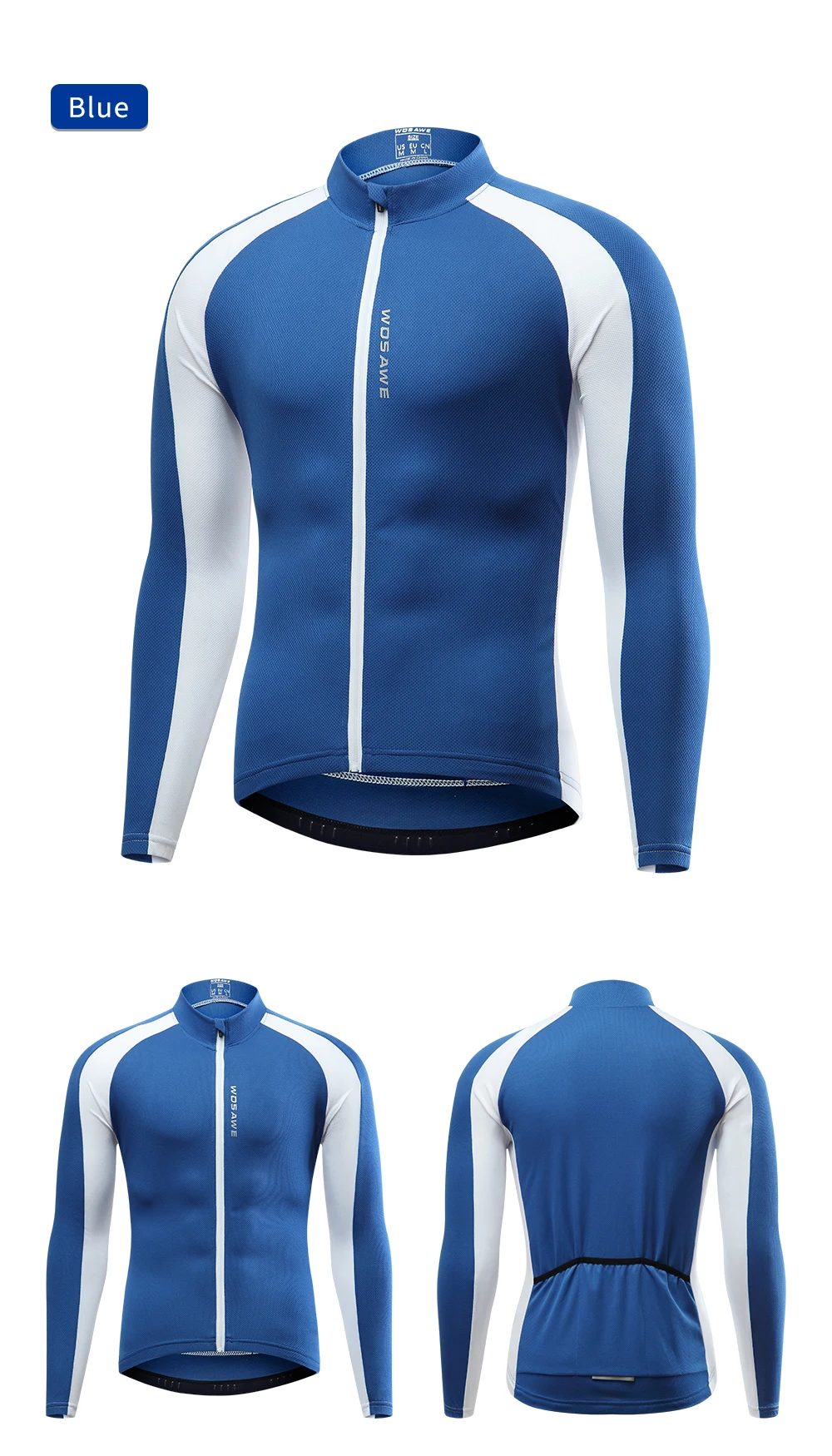 WOSAWE Breathable Cycling Jersey Qick Dry MTB Bike Bicycle Shirts Men's Top clothing ciclismo Long Sleeves Jersey Running Shirts