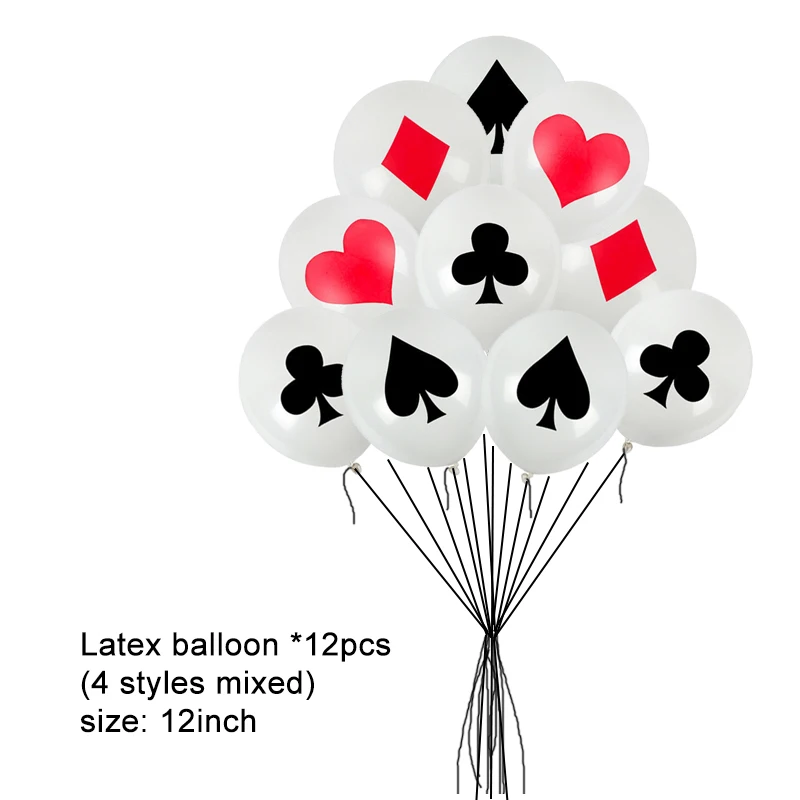 Latex balloon x1set Для 8 человек казино вечерние украшения игральных карт тема вечерние День рождения поставки взрослая курица вечерние бакалавра вечерние украшения - Цвет: Latex balloon x1set