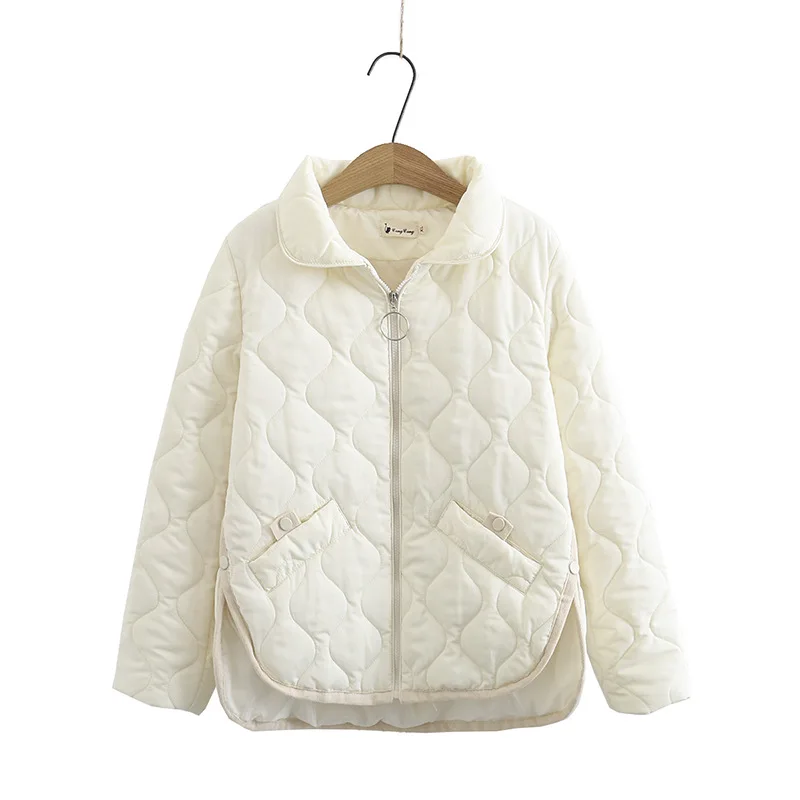 معطف مبطن دافئ للنساء ، باركاس حجم كبير ، سترة مبط...