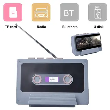 

Vintage Portable Rechargeable Wireless Bluetooth Music Speaker FM Phone Holder Wireless Subwoofer Music Player Table Clock