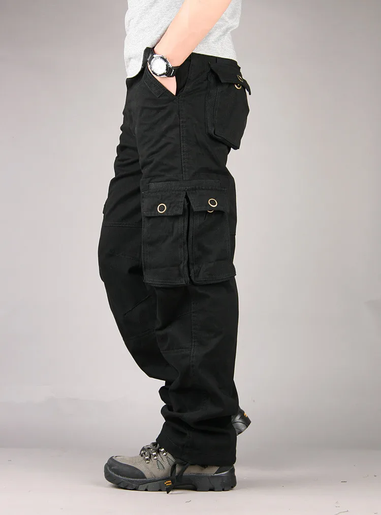 Мужские брюки карго мужские повседневные многокарманный военный большой размер 40 мужские брюки, тактические брюки, армейские прямые брюки длинные брюки