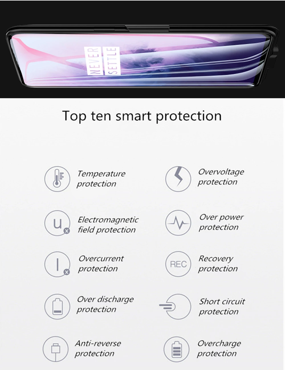 Чехол s для Oneplus 7T Pro, чехол для зарядки внешнего аккумулятора, 6800 мАч, чехол для зарядного устройства для Oneplus 7 T, чехол для аккумулятора