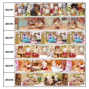 

New sales 50 Yards Cartoon rabbit dolls pattern Printed Grosgrain,satin Ribbon