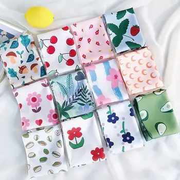 

Kr Fresh Style Women Girl Summer Chiffon Triangle Neck Scarf Colorful Floral Fruit Print Bandana Kerchief Hair Tie Wristband