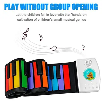 

49 Key Roll Up Piano Digital Piano Flexible Silicone Folding Electronic Scoreboard Children's Student Musical Instrument