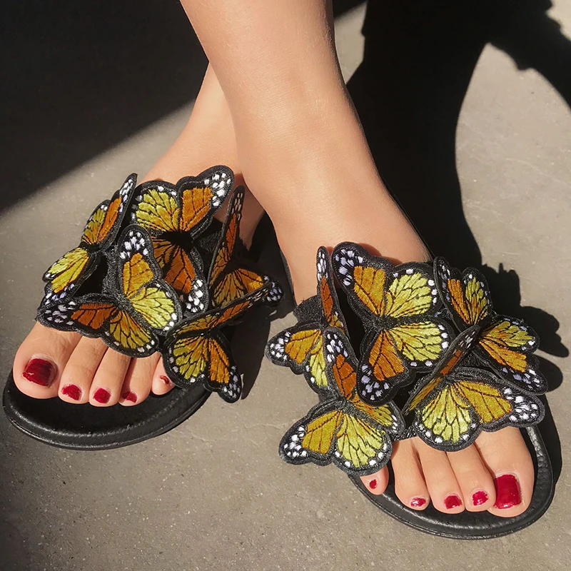 Sandalias de plataforma para mujer, Chanclas de y exterior, zapatos de playa, zapatillas femeninas con mariposa 3D, novedad de 2021 - AliExpress Hogar y jardín