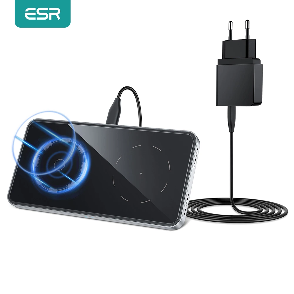 ESR Magnetic Wireless Charger for iPhone 13 Pro Max 12 Pro for Airpods Magnet Charging 2 in 1 Wireless Charger for Samsung Phone