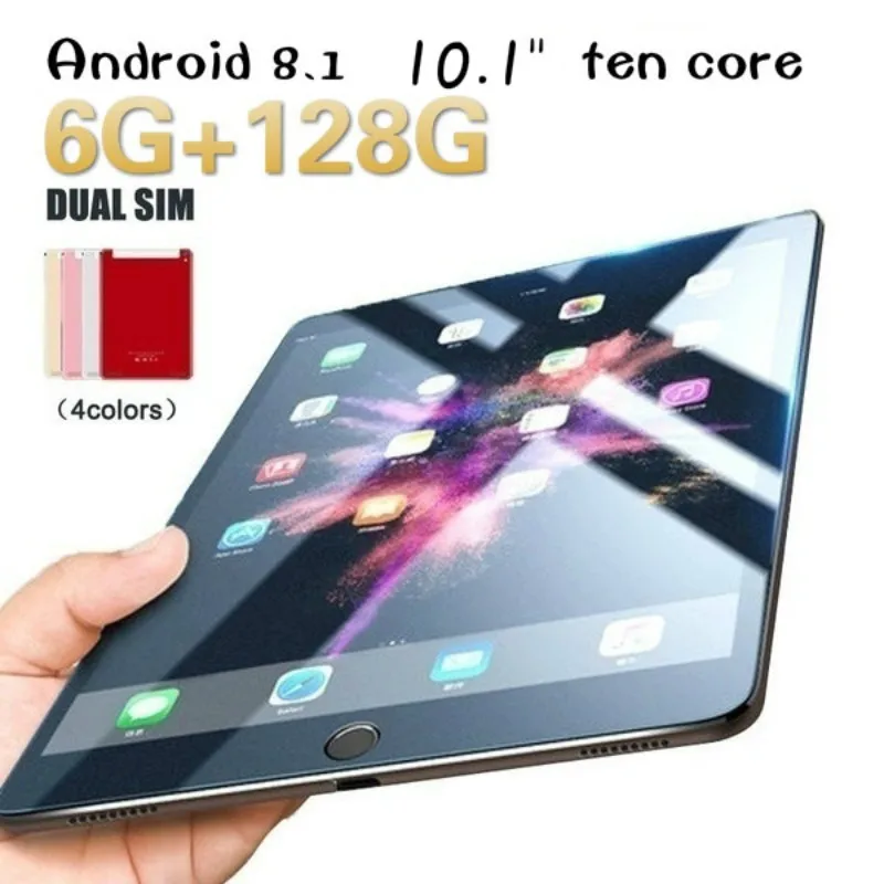 WiFi планшетный ПК 1280*1800 ips экран 10,1 дюймов десять ядер 6G+ 128G Android 8,1 Две сим-карты Две камеры сзади МП 4G телефон