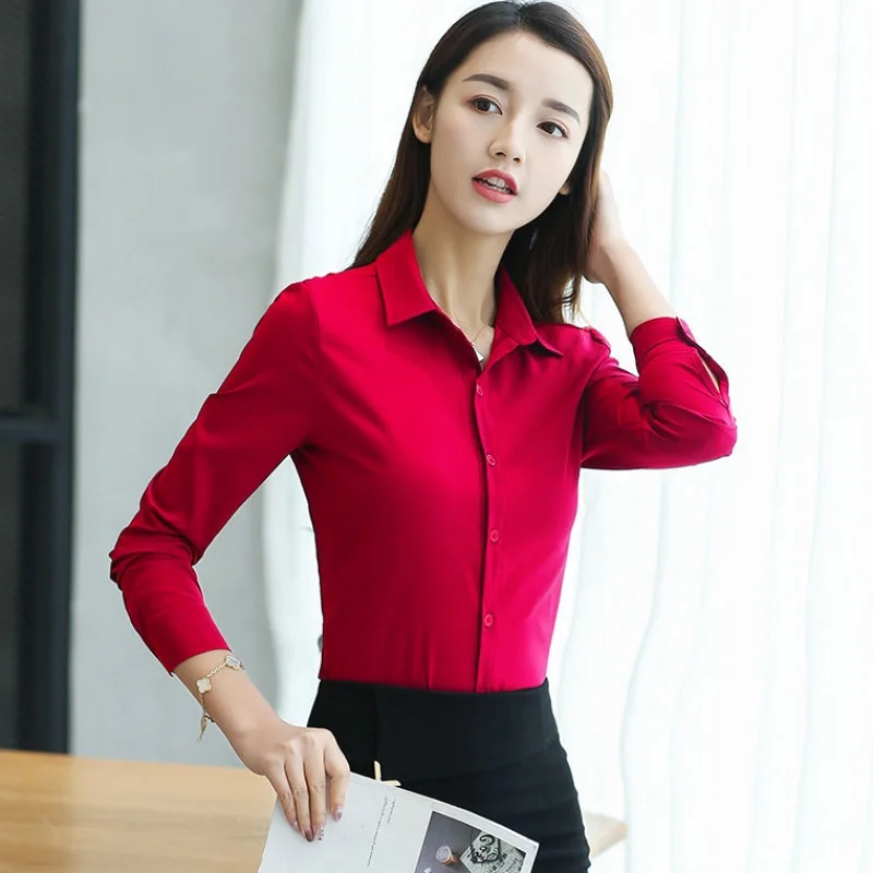 BLOUSE RED Женский блейзер с длинным рукавом Тонкий Блейзер Feminino Плюс Размер однотонный жакет, женский пиджак женский черный синий розовый блейзер Femme формальный - Цвет: BLOUSE RED