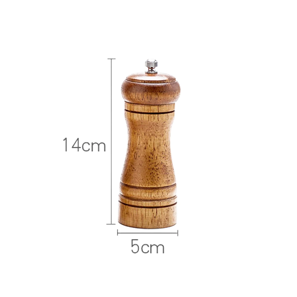 5 inch Rubberwood ручная мельница для соли, перца, шлифовальный инструмент для кухни, ресторана, мельница для специй, керамический ротор - Цвет: 5 inch