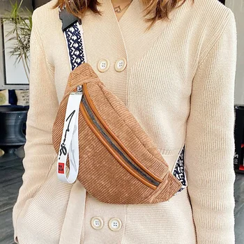 

2019 Autumn Winter New Corduroy Crossbody Bag Ladies Texture Personality Quality Women Shoulder Bags Ins Hot Waist Chest Bag
