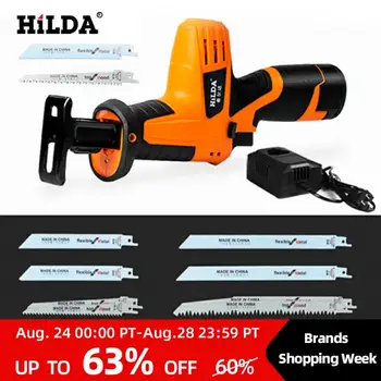 

HILDA cordless Reciprocating Saw Electric Saw Wood/ Metal Saws With Sharp Blade Woodworking Cutter