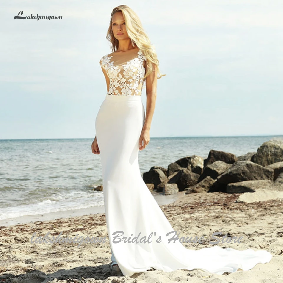 Lakshmigown сексуальное свадебное платье с юбкой-годе Hochzeit 2019 Boho Свадебное пляжное платье халат Mariage кружевные рукава открытая спина